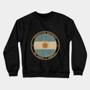 Vintage Argentina Argentine Republic USA South America United States Flag Crewneck Sweatshirt